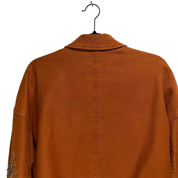 Free People Extreme Cropped Military Jacket Size Small OB618949 Embroidery *FLAW - Picture 6 of 15